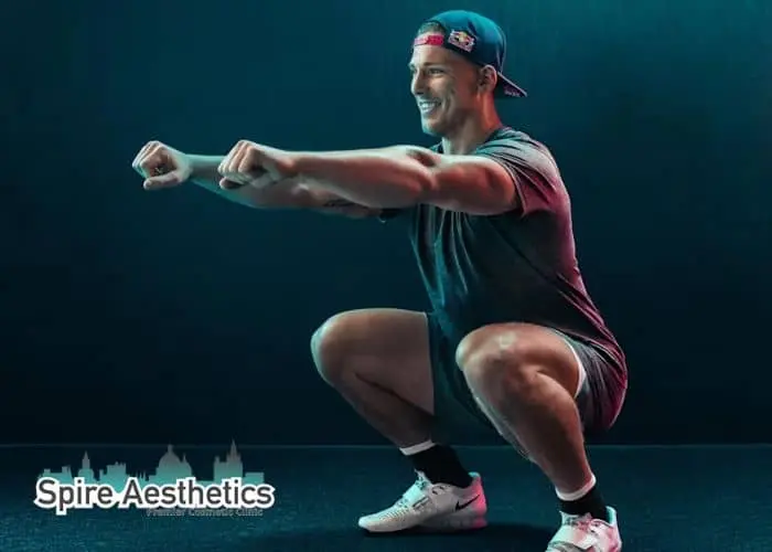 Image of man build leg muscle Olney through exercise