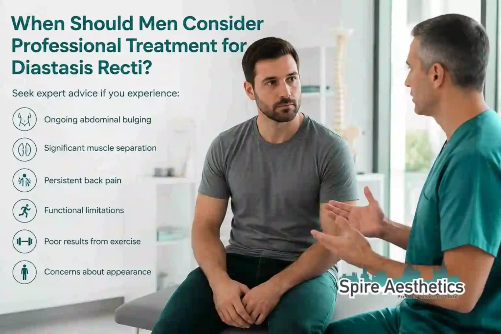 When Should Men Consider Professional Treatment for Diastasis Recti Olney?